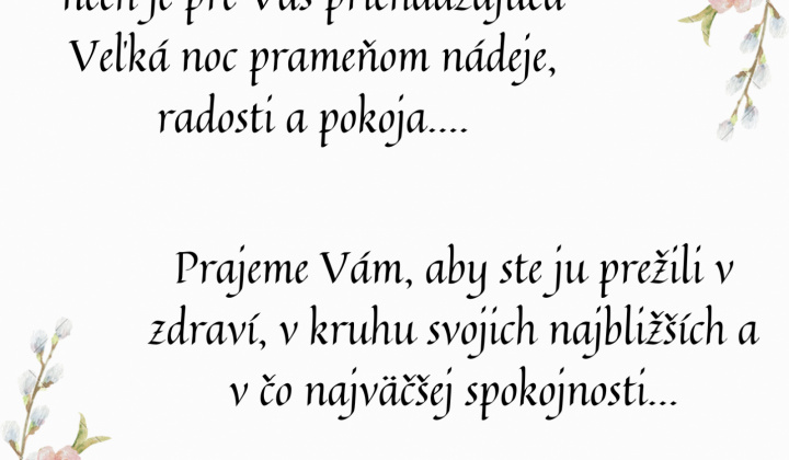 Aktuality / Veľkonočné prianie - foto