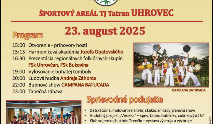 Aktuality / XIX. MIKROREGIONÁLNE SLÁVNOSTI ZDRUŽENIA OBCÍ UHROVSKÁ DOLINA - foto