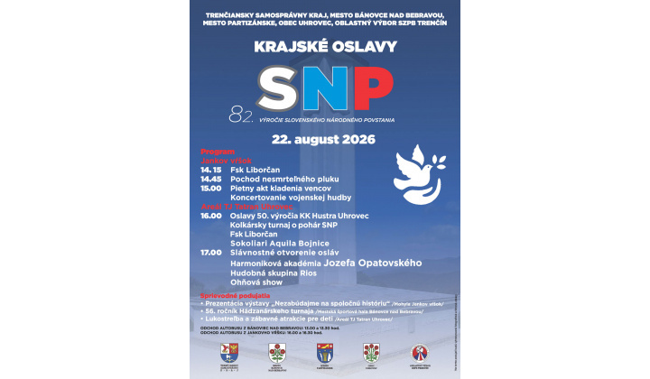 KRAJSKÉ OSLAVY SNP 22.08.2026