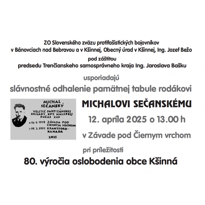 Slávnostne odhalenie pamätnej tabule