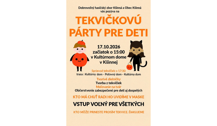 Tekvičková párty pre deti